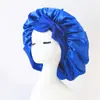 Gorro de Satén Imitación Seda con Correa Suave Ajustable, Gorro de Noche, Adecuado para Dormir, Gorro con Correa para Cabello Rizado