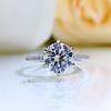 Zhuozhifan 2024 Novo Anel Clássico de Prata S925 8mm Seis Garras Anel de Noivado Micro-Cravejado com Diamante de Alto Carbono para Mulheres Transfronteiriço