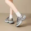 Zhr Zapatos de Malla Transpirable Estilo Papá para Mujer 2026 Primavera y Otoño Nuevos Suela Gruesa que Aumenta la Altura Ligeros Casuales Versátiles Zapatos para Mujer
