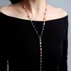 Collar con borlas multicapa geométricas simples de cristal en forma de Y, estilo europeo y americano, con sentido de la moda transfronterizo.