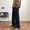 Jeans de Otoño e Invierno para Hombre Sueltos Estilo Coreano High Street Pierna Ancha Estudiantes Cremallera Abertura Casual Combinables Rectos Pantalones Largos