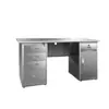 Banco de Trabajo con Cajón Acero Inoxidable 304 Escritorio Rectangular Escritorio Plano Mesa Plana 1.34m Escritorio de Computadora