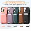 Funda con Tarjetero Plegable para Apple 17 Promax, Funda Trasera para Teléfono con Ranura para Tarjetas 16E/15/14