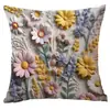 Fronha Floral Retro Nova Transfronteiriça Criativa Estilo Pintura a Óleo Esculpida Fronha de Almofada de Sofá para Casa Impressa