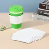 Fundas personalizadas desechables para tazas de café para bebidas calientes y frías, fundas corrugadas para tazas, fundas de papel kraft desechables para té de leche anti-quemaduras espesadas