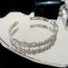 Pulsera Abierta Floral de Circonita Estilo Francés, Sensación de Lujo Ligero de Alta Gama, Joyería Exquisita de Moda Versátil con un Diseño Único