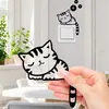 Pegatina de Interruptor de Gatito Negro de Dibujos Animados Simple Pegatina Decorativa de Pared para Interruptor de Enchufe de Hogar, Dormitorio, Sala de Estar, Baño