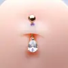 Uña de Ombligo Dorada de Moda Personalizada con Circonita en Forma de Gota de Agua Joyería de Ombligo Venta Directa del Fabricante Anillo de Ombligo Comercio Exterior Venta Caliente Transfronteriza Joyería de Ombligo