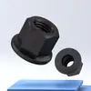 Porca Sextavada com Flange 4.8 Escurecida com Arruela, Porca Sextavada com Flange e Superfície Elevada, Porca para Placa de Pressão de Molde M8-M30