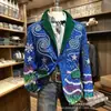 Site independente internacional Amazon TEME blazer de veludo cotelê de manga comprida com dois bolsos masculinos