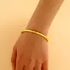 Nuevo Pulsera Deslumbrante Chapada en Oro de 24K Estilo Chino de Lujo Ligero, Pulsera de Anillo Sencillo Dorado Arena CNC para Mujeres, Venta al por Mayor y Dropshipping