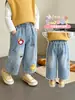 Pantalones de Otoño para Niñas 2026 Nueva Moda Jeans para Bebés Niñas Pantalones Cargo de Pierna Ancha de Moda para Primavera y Otoño