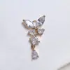 Pingente Borboleta Dourado Clad Cobre 18k Inserido com Zircônia Acessórios para Joias DIY Pulseira Folha Borboleta Colar Material Artesanal Oblíquo