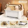 Caja de Almacenamiento con Tapa para Cuencos y Palillos para Guardar Vajilla, Cuencos, Platos y Platos; Gabinete de almacenamiento para cocina doméstica con drenaje