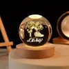 Bola de Cristal Luminosa del Sistema Solar con Grabado Interior, Adorno de Luz Nocturna de Escritorio, Bola de Cristal, Decoración Transfronteriza, Regalo de Cumpleaños