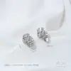 Brincos de Fita Plissada Cor-Preservante Banhados a Ouro 14K, Brincos Geométricos de Luxo Leve, Acessórios DIY Feitos à Mão de Luxo Leve