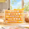 Llavero de teclado original con 26 teclas de animal de dibujos animados para aliviar el estrés, lindo juguete de panda para aliviar el estrés, pequeño colgante para mochilas de estudiantes