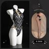 Lemon Story Cheongsam Clásico Uniforme Pasión Tentación Lencería Sexy Mono Caliente Lencería Sexy Sin Quitar para Mujeres