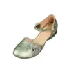Sandalias Cerradas de Piel Suave para Mujer, Verano y Otoño, Estilo Chino, Zapatos para Mamá, Tallas Grandes, Zapatos Planos para Mujer, Zapatos de una Sola Tira con Suela Suave