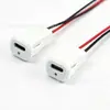 Conector hembra tipo C 2P a presión con luz indicadora, conector hembra de carga tipo C a presión empotrado, la longitud del cable se puede personalizar