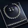Moda Conjunto de Novia de Perlas Europeo y Americano Cadena Aleación Perla Collar de Novia Pendientes Joyería Conjunto de Perlas Cadena Venta al por Mayor Caliente