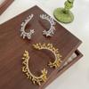 Europa y Estados Unidos transfronterizo nuevo temperamento creativo deja aretes de diamantes moda para mujer comercio exterior aretes exagerados fabricantes de aretes