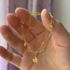 Pulseira Fina com Pingente Dupla Camada Popular do Xiaohongshu com Franjas, Estilo Exquisito e Versátil, Disponível para Dropshipping