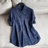 2026 Verano Nuevo Elegante Seda de Morera Manga Corta Cómodo Largo hasta la Rodilla Estampado Camisa Top para Mujeres Venta al por Mayor H13DT6525