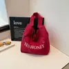 Bolsa de Lona Estilo Coreano Estilo Preguiçoso para Mulheres Outono e Inverno Grande Capacidade Alça Larga Bolsa Tote para o Dia a Dia Bolsa de Ombro Estilo College