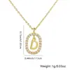Distrito Lu nuevo collar con colgante ovalado hueco bañado en cobre 26 letras cadena para suéter de temperamento simple versátil accesorios