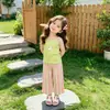 Conjunto de Top Camisola y Pantalones Rectos de Verano 2026 Estilo Nuevo para Niños, Conjunto de Dos Piezas de Camisola Dulce y Lindo para Niñas