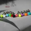 Bola de prego de língua de estrela de cor sólida acrílico estrela de cinco pontas bola de substituição de prego de língua estrela de cinco pontas multicor transfronteiriça quente atacado joia de perfuração