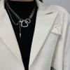 Collar de amor hueco, dulce y genial para chica sexy, estilo metálico para mujer, diseño de alto nivel, estilo hip-hop, estilo europeo y americano, cadena de clavícula.