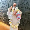 Cadena de teléfono llavero de conejito lindo con cuentas transfronteriza, colgante para bolso, llavero de coche, regalo, venta al por mayor de comercio exterior