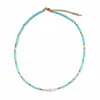 Diseño Original Turquesa Verde Perla de Agua Dulce Natural Collar Pulsera en Capas Sensación de Alta Gama Uso en Capas Venta al por Mayor Lujo Ligero Nicho