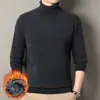 Suéter de Punto Básico Casual de Terciopelo de Una Pieza para Hombre, Engrosado, Cuello Alto, Imitación de Piel de Visón, Suéter Interior para Hombre