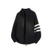Chaqueta cárdigan de punto de tres rayas para hombre, otoño e invierno, holgada y casual, nuevo modelo popular, comercio exterior al por mayor transfronterizo