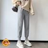 Pantalones deportivos casuales holgados y adelgazantes con cintura holgada y elegante y cordones, estilo coreano, nuevos pantalones deportivos recortados de moda para otoño e invierno.