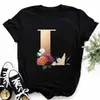 Camiseta Estampada con Letras Inglesas Abcde Transfronteriza para Mujer, Nueva Camiseta de Verano para Pareja, Estilo Casual Harajuku