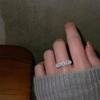 Exquisito anillo de lazo simple para mujer plegable ajustable anillo de niña dulce temperamento diamante completo para combinar con todo regalo