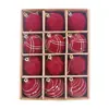Conjunto de Nova Bola de Natal Flocada 6CM Enfeites de Árvore de Natal Enfeites Pendurados Decoração de Cena