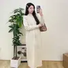 Snow Meifu 2024 Outono Novo Vestido para Gestantes Temperamento Francês Cintura Solta Emagrecimento Base Saia de Malha Tendência