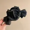 Presilha Elegante e Luxuosa para Rabo de Cavalo Feminino 2026 Novo Modelo Presilha de Cabelo de Alta Qualidade Presilha Garra Laço Francês Vintage Acessório de Cabelo
