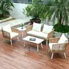 Conjunto de Sofás Externos Pátio Externo Jardim Hotel Restaurante Sala de Jantar Clube Shopping Lazer Assentos Externos À Prova D'água Proteção Solar