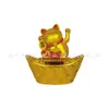 Lingote solar gato de la suerte caja registradora suerte escritorio pequeños adornos decoración del hogar gato que se mueve tienda gato de la suerte
