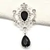 Colgante de flor de aleación de plata de 52*28 MM más vendido para decoración de ropa, accesorios para el cabello, accesorios para joyería DIY con adornos de vidrio