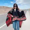 Capa Moda Retrô Artística Tendência Personalidade Casual Confortável Respirável Cachecol Quente Xale Férias Viagem Capa