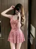 Nuevo Traje de Baño Enterizo con Falda para Mujer 2026, Cubre Vientre, Adelgazante, Vacaciones en la Playa, Aguas Termales, Traje de Baño Conservador [Disponible para Dropshipping]