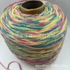 Fio oco com brilho em degradê arco-íris, fio oco brilhante de cor mista para pintura a óleo, fio de tecelagem especial em degradê multicolorido para bolsas