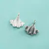 Colgante de flor pequeña de plata de ley S925, charm en forma de corazón, flor de rosa, colgante de hoja de ginkgo, charm de pulsera de cristal